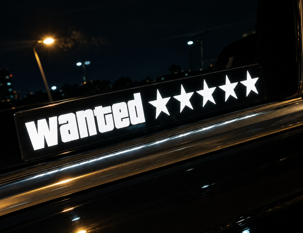 Letrero LED Personalizable - Wanted 5 Estrellas