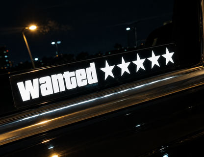Letrero LED Personalizable - Wanted 5 Estrellas