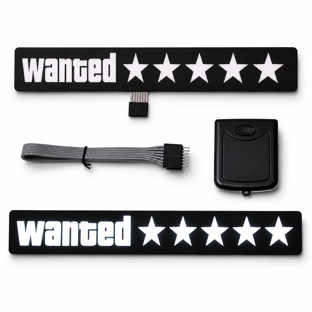Letrero LED Personalizable - Wanted 5 Estrellas